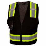 BLACK SURVEY VEST W/ CLEAR POCKET